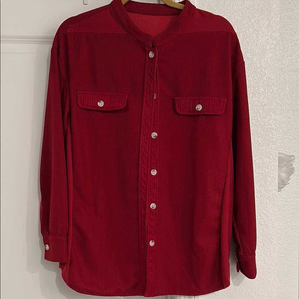 Red Button-Up Shirt